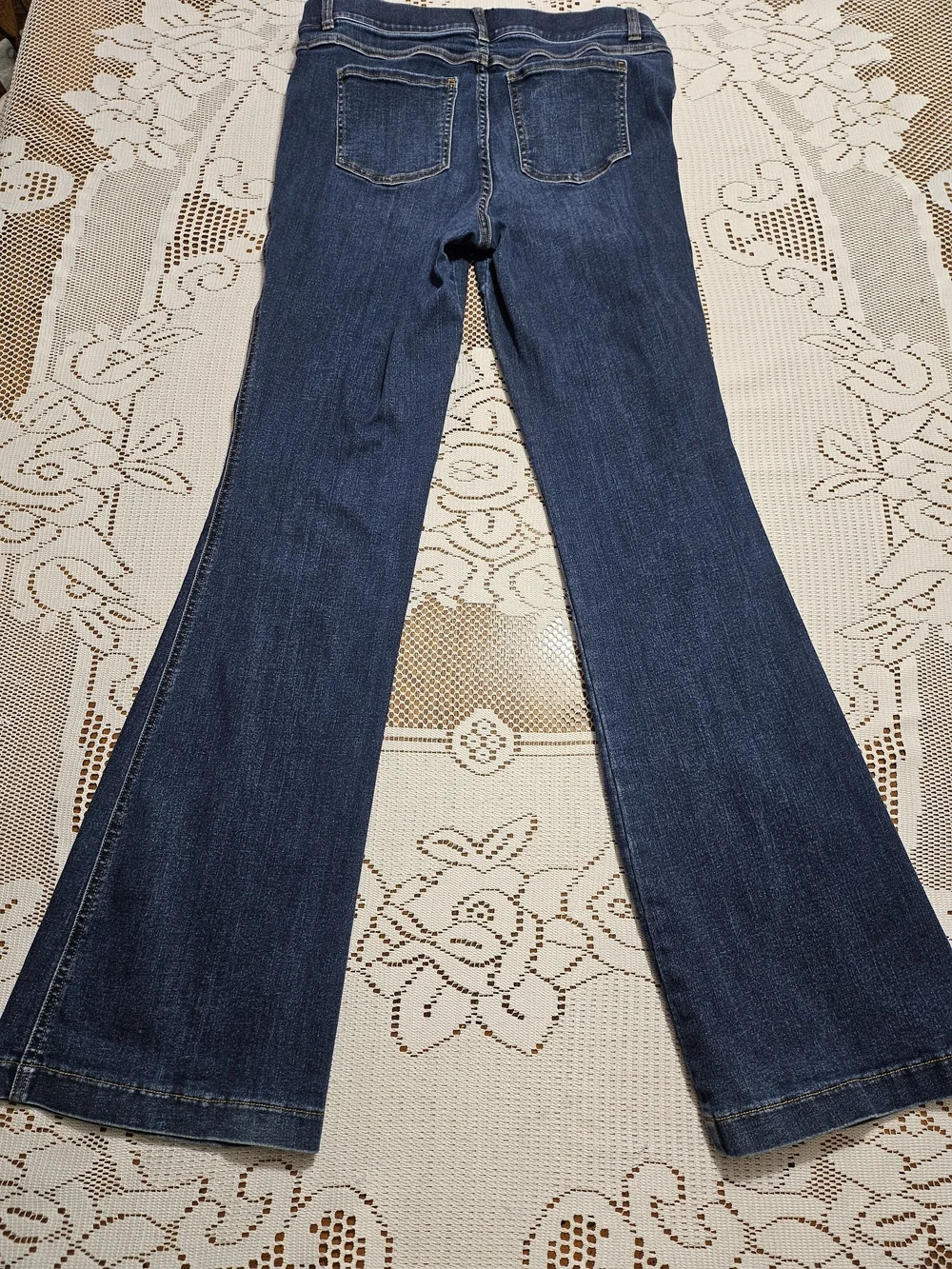 SPANX Dark Blue Flare Jeans Size Large